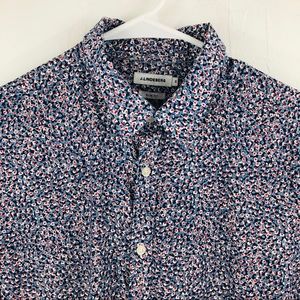 J. Lindeberg Mens Medium Slim Floral Dress Shirt